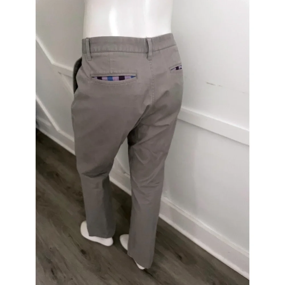 Bonobos Washed Chinos Mens 34x30 Grey Straight Fit 100% Cotton Pants